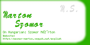 marton szomor business card